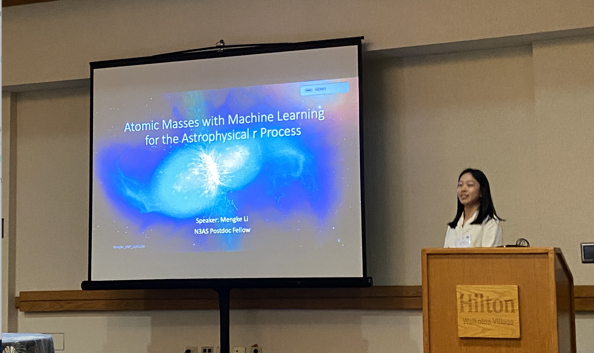 Mengke Li giving a presentation